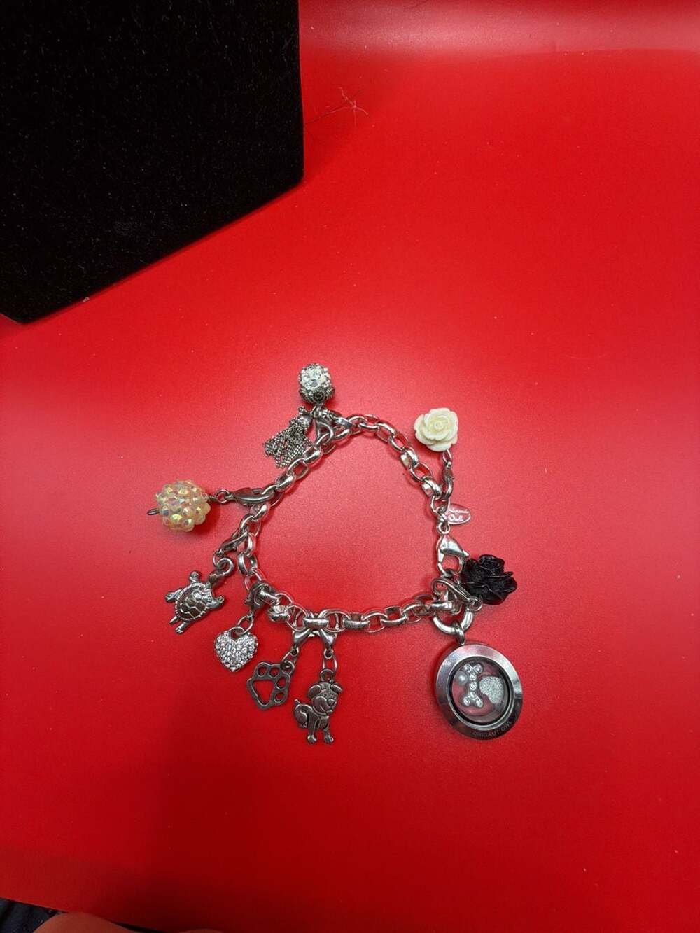 Origami Owl Charm Bracelet Silver Tone Multi Charms